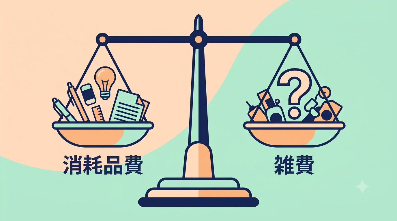 消耗品費と雑費の判断基準を解説するイメージ図