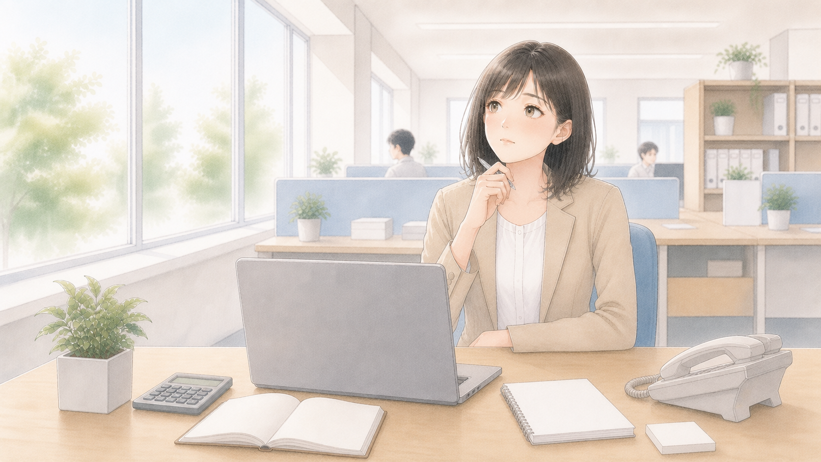 自分がどこまでできるようになったのか分からず考えている経理2年目のイメージ図