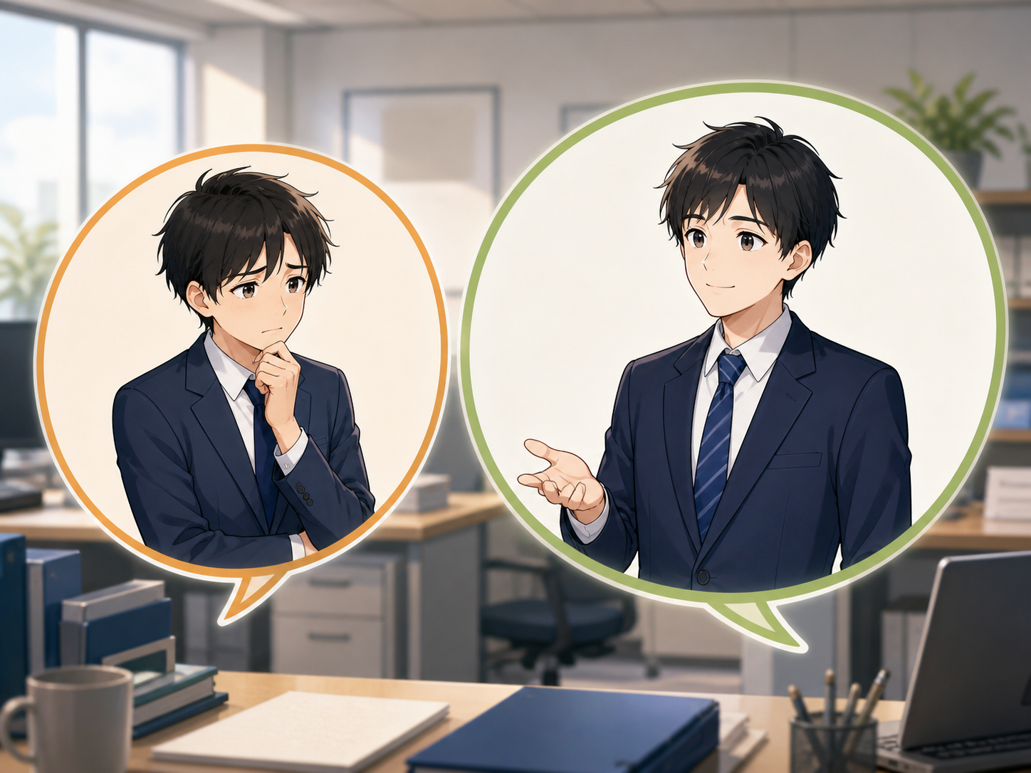 聞き方による相手の受け取り方の違いを表すイメージ